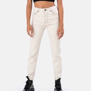 high waisted off white skinny raw hem adika jeans